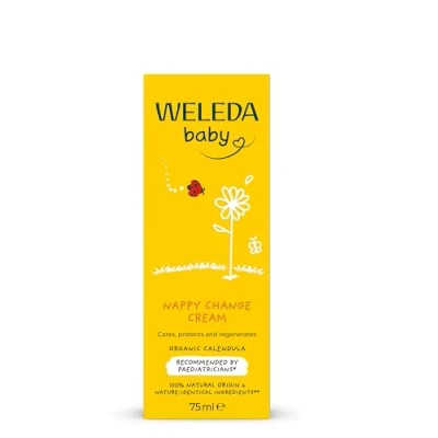 Image de WELEDA Baby Crème Pour Le Change Bébé Extrait De Fleur Calendula Protège, Régénère &amp; Apaise Recommandée Par Les Pédiatres Convient Aux Nouveaux Nés Certifiée NATRUE* Bio 75 ml