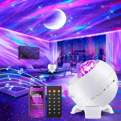 Image de COOLNIGHT Projecteur Ciel Etoile, 180 Effets Skylight Galaxie, Bluetooth+15 Bruit Blanc Veilleuse Enfant Adulte,Télécommande Lampe Galaxie Etoile Projection Cadeau Ado