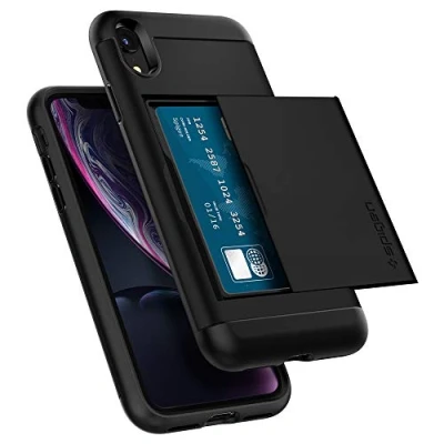 Image de Coque Apple iPhone Xr Plastique Spigen rigide/Coque Étui téléphone Noir Shockproof