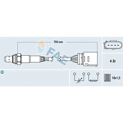 Image de FAE 77205 Sonde lambda AUDI: A4 B6 Avant, Berline, A2, VOLKSWAGEN: Passat B5 GP Break, Berline