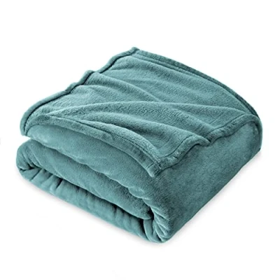 Image de FARFALLAROSSA Couverture Plaid Polaire Flanelle 210 x 240 cm Jeté de Canapé lit 2 Personnes Epaisse Douce Et Chaude Haute Qualité Vert d&#039;eau