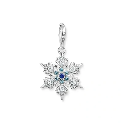Image de Thomas Sabo Breloque flocon de neige en Argent sterling 925 légèrement noirci 34 x 21 mm 1902 945 7, taille unique, sterling, Zircone cubique