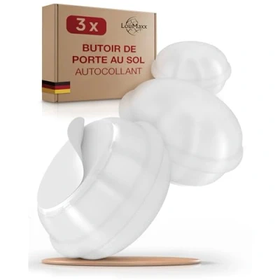 Image de LouMaxx Lot de 3 butoirs porte autocollants En caoutchouc forme macarons Butée sol La protection parfaite contre les portes qui s&#039;attendent