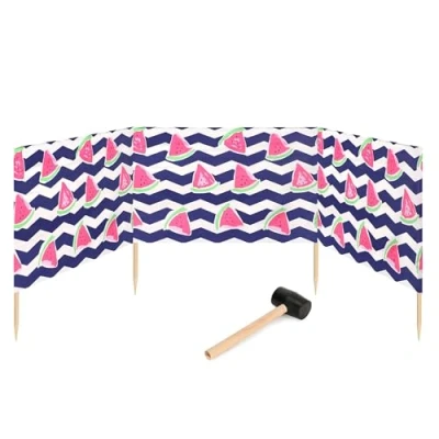Image de Garronda Paravent Plage Coupe Vent Camping Brise avec Marteau en Caoutchouc GAEX001 (Pastèque 2, 4 m)