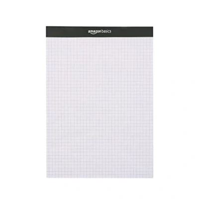 Image de Amazon Basics blocs de papier quadri roulés, 21.5 cm x 29.8 cm, Lot 2, Blanc