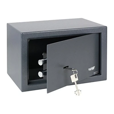 Image de HMF 49200 11 Coffre fort à poser, serrure panneton double, 31 x 20 cm, anthracite