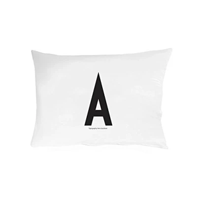 Image de Design Letters taie d&#039;oreiller, 70cm x 50cm (Blanc) A 100% Coton, Disponible de à Z, Doux, y Compris Une Fermeture glissière pour Belle