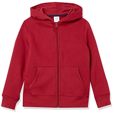 Image de Amazon Essentials Sweatshirts à Capuche en Polaire avec Fermeture Éclair Garçon, Pourpre, 2 Ans
