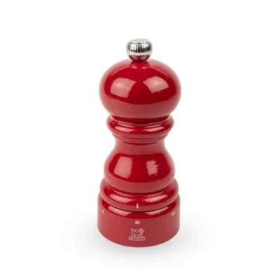 Image de PEUGEOT Moulin à Sel Paris u&#039;Select 12 cm 6 Réglages de Moutures Innovation Glace, Mécanisme Zirlion En Bois Labellisé PEFC Fabrication Française Coloris Laqué Rouge Passion