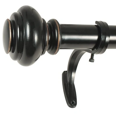 Image de Decopolitan 2,5 cm Urne Seule fenêtre Traitement tiges de, Noir Vieilli, 72 144 Inch