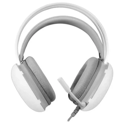 Image de Mars Gaming MH Glow Blanc, Casque d&#039;écoute 360 Full Chroma RGB Flow, Microphone Anti Bruit, Design Ultra léger, Oreillettes Memory Foam, Compatibilité Universelle