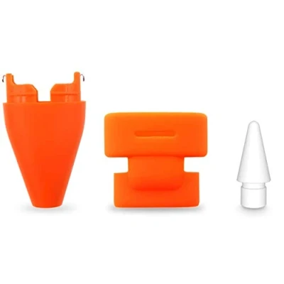 Image de sciuU Coque de Nib + Cap Compatible avec Logitech Crayon Stylet Numérique, Accessoires Rechange, Crayons Pointes Cubierta Capuchons Tapa Protectora pour Crayon, Orange