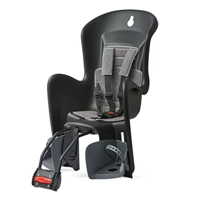 Image de POLISPORT 8632000005 Siège arrière BILBY Maxi FF pour vélos avec Roues de 26&#039;&#039; à 28&#039;&#039; adapté aux Enfants 9 22 kg ancrage au Cadre en Color Noir/Gris Foncé