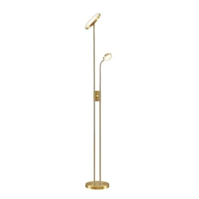 Image de LED Lampadaire Seppa à intensité variable (Moderne) en Doré Métal e. a. pour Salon &amp; Salle manger (à 2 lampes,), Sur Pied, Lampe a de Sol
