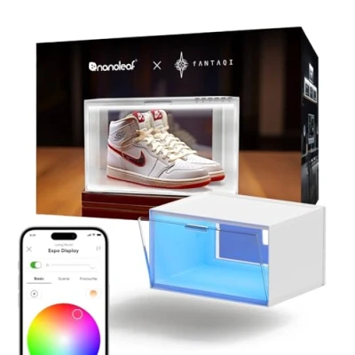 Image de Boîtes à chaussures LED intelligentes, présentoirs pour sneakers, organisateurs de rangement empilables, caisse collection (kit d&#039;expansion 1 pack, nécessite un kit démarrage)