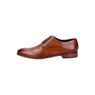 Image de bugatti Homme Chaussure basse business en cuir, Derby avec finition bicolore et semelle intérieure souple, Cognac, 40 EU
