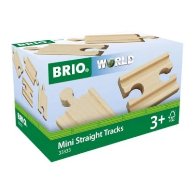 Image de BRIO World 33333 Mini rails Droits Mixtes 54 mm Accessoire pour circuit de train en bois Assortiment Jouet garçons et filles dès 3 ans