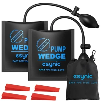 Image de eSynic Lot de 2 Gonflable Pompe à Air,Air Wedge Pump,Pompe air Coussin Gonflable,Coussiné Puissant pour Installation des Portes, Fenêtres