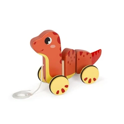 Image de Small Foot Animal à Tirer Dino, Bois certifié FSC 100%, partir de 12 Mois, 12613, Coloré