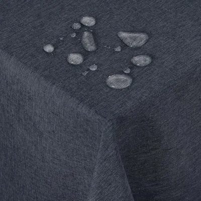 Image de Deconovo Nappe de Table Carree Effet Lin Imperméable 130x130cm Gris Foncé