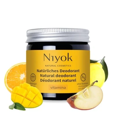 Image de Niyok® Déodorant 2 en 1 « Vitamina » (40 ml) naturel sans aluminium Protection 24h contre les odeurs et la transpiration crème déodorante pour homme femme solide