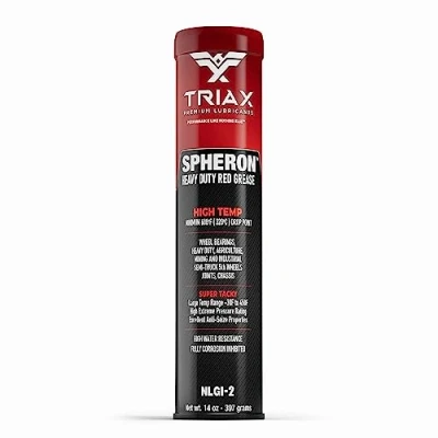 Image de Graisse TRIAX Spheron, Super Résistante, Rouge, Haute Température 204C, Ultra Adhérent, Extrême Pression; pour la: Sellette Camion, les Joints, Pivots, Roulements de Roues et le Châssis