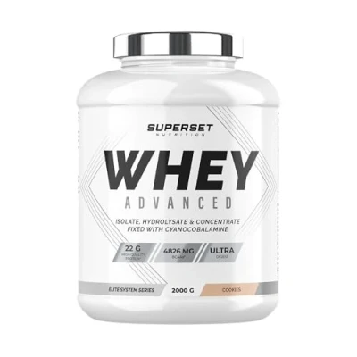 Image de Superset Nutrition 100% Whey Proteine Advanced (2kg) 74% de protéines Isolat + Concentrat Hydrolysat, Digestion optimisée, Riche en BCAA et glutamine Cookies