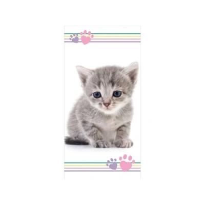 Image de APTEX serviette de bain, plage, plage avec chat, 70 x 140 cm, Multicolore