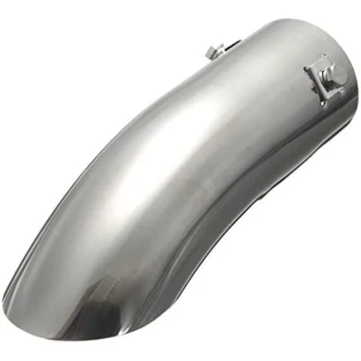 Image de GOZAR Chrome 60Mm Voiture Courbé Tuyau D&#039;Extrémité De Pointe Sortie D&#039;Échappement Souffler L&#039;Acier Garniture Pare Chocs
