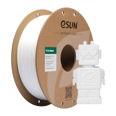 Image de eSUN PLA Filament 1.75mm, Basic Précision Dimensionnelle +/ 0.05mm, Bobine de 1KG (2.2 LBS) Rapide pour 3D Imprimantes,Blanc