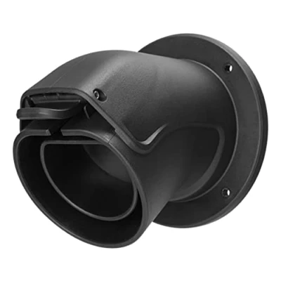 Image de DELTACO Repose Poignée Courbé de Câble Charge pour Chargeur EV Type 2, Support Mural Station Electrique, Plastique Durable Etanche, Vis Inclus, Noir