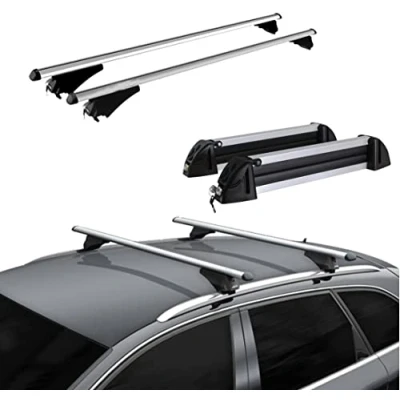 Image de Barres de toit en aluminium + porte skis 4 paires ou 2 snowboards pour Audi Q3 (8U) à partir 2011 avec rails intégrés