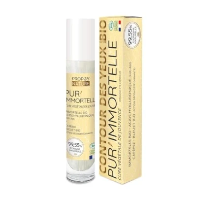Image de Contour Yeux Pur&#039;immortelle Bio Acide Hyaluronique Cafeine Bleuet 15ml Propos&#039;Nature Certifié