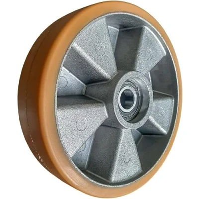 Image de WIKO Roulettes en Polyuréthane 200 mm avec Roulement à Billes pour Chariot élévateur Roues Nylon Palettes Fixateur Roue 800 kg (25 Trou d&#039;essie)