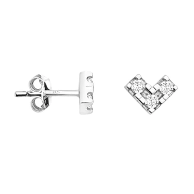 Image de SOFIA MILANI Boucles d&#039;Oreilles pour Femme en Argent 925 avec Pierres de Zircon Clou d&#039;Oreille Forme Triangle E1386