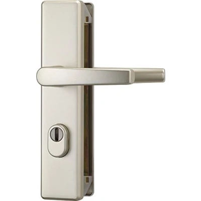 Image de Abus 084225 KLZS714 F2 EK Ferrure de porte carrée avec protection cylindre et poignées des 2 côtés Argenté