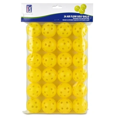Image de PGA TOUR 24 balles de Golf Creuses Airflow pour l’entraînement Jaune