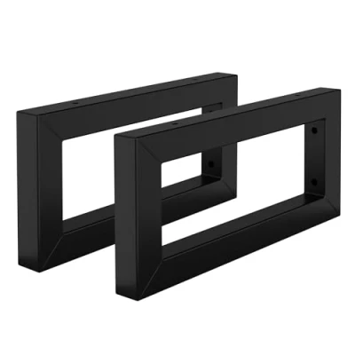 Image de Console murale pour lavabo, set de 2 pièces 30x15 cm noir en acier ML Design