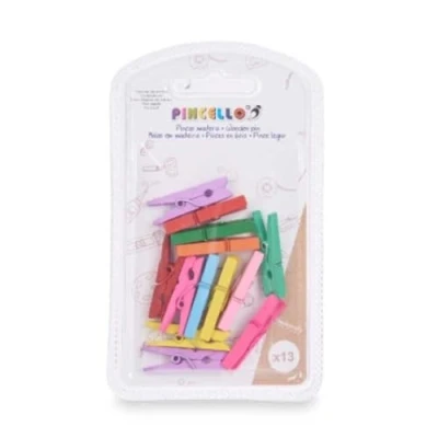 Image de Pinces en Bois PINCELLO Multicolores 24 unités Dimensions 15x24,5 cm Qualité au meilleur prix