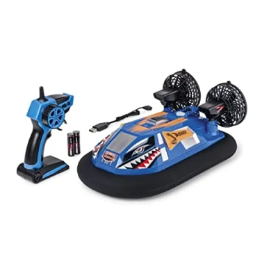 Image de Carson 500108048 Hovershark 2.4G 100% RTR Bleu/Orange avec télécommande 2,4 GHz, Bateau RC, RC Hovershark, Jouet télécommandé pour Enfants, aéroglisseur