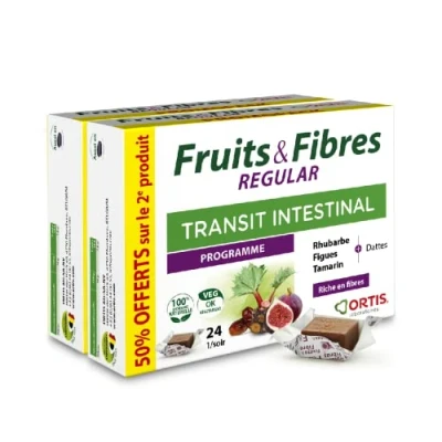 Image de Ortis Fruits&amp;Fibres regular lot 2x24 cubes à mâcher