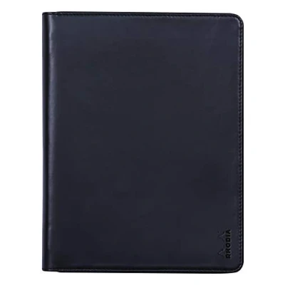 Image de RHODIA 168100C Conférencier Porte Documents Noir pour Bloc Notes et Carnets A5 ou A5+ Dimensions Fermé19,5x25,5 cm Pochette Tablette Simili Cuir Premium