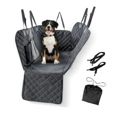 Image de Mobiclinic® Pets, Housse de siège Auto pour Chiens, Sammy, Universelle, Antidérapante, Imperméable, Poche latérale, Sangles réglables, Pliage Bas, Sac Transport, maleteris
