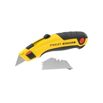 Image de Stanley 0 10 778 Couteau avec Lame Rétractable Gamme Fatmax Système InstantChange Corps en Acier Essuie Contient Jusqu’À 5 Lames Repose Doigt Caoutchouc Fourni