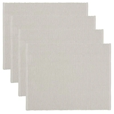 Image de LINUM UNI Set de Table Lot 4 35x46 cm, Coton Côtelé, Lavable en Machine, Gris Perle
