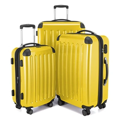 Image de HAUPTSTADTKOFFER ALEX Lot de 3 valises, Valises voyage, Trolley, Bagages rigides, Set 4 roues doubles (S,M &amp; L), Jaune