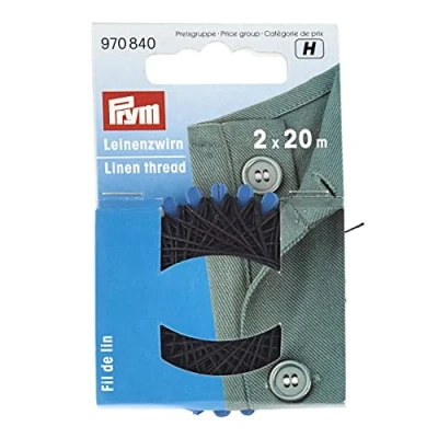 Image de Pym Prym Black (20m) Fil de lin 1 unité