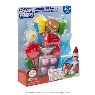 Image de The Elf on Shelf Accessoires Polaires : Ensemble d&#039;école de Cuisine Aide Les Elfes à créer Nouvelles scènes ou Partager des Jeux Simulation Comprend Plus 20