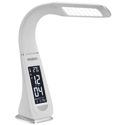 Image de Lampe de Bureau à LED Blanc 4en1 Multifonction Calendrier Montre thermomètre Maison Table Salon luminaire