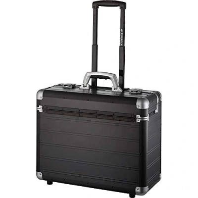Image de Alumaxx Pilotenkoffer Discovery, Trolley aus Aluminium, Rollkoffer Schwarz, Businesstrolley, Aktenkoffer Mallette Pilote, 48 cm, 34 liters, Noir (Schwarz)